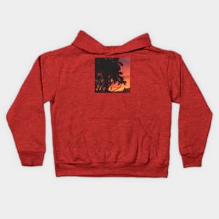 Palm Springs Sunset Digital Painting Kids Hoodie